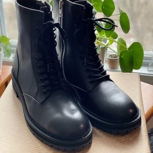 NWT Black Leather Urban Outfitters Utility Boots
